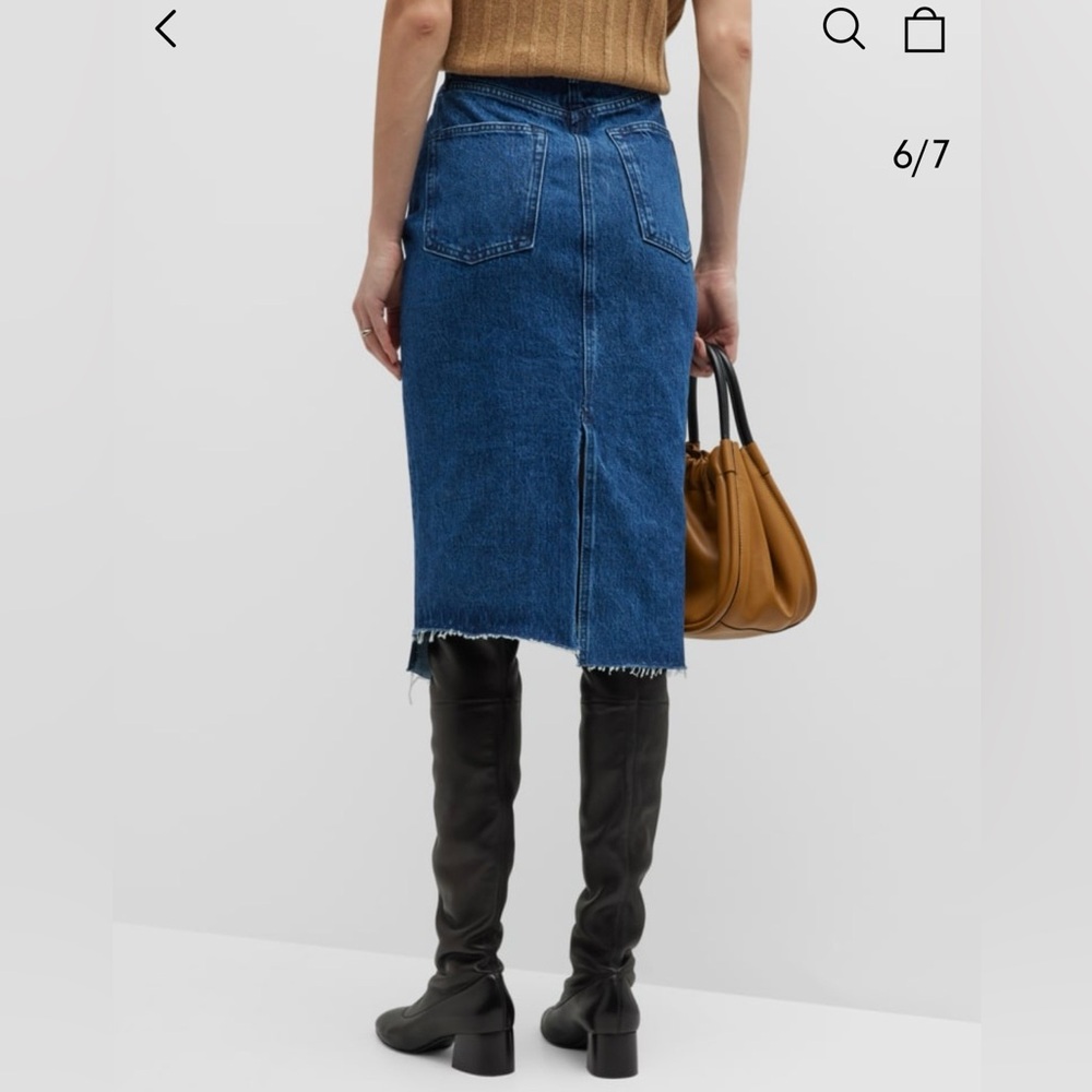 NWT Rag & Bone Sukato Denim Skirt Featuring a Frayed Step Hem Size 31 - Picture 9 of 16